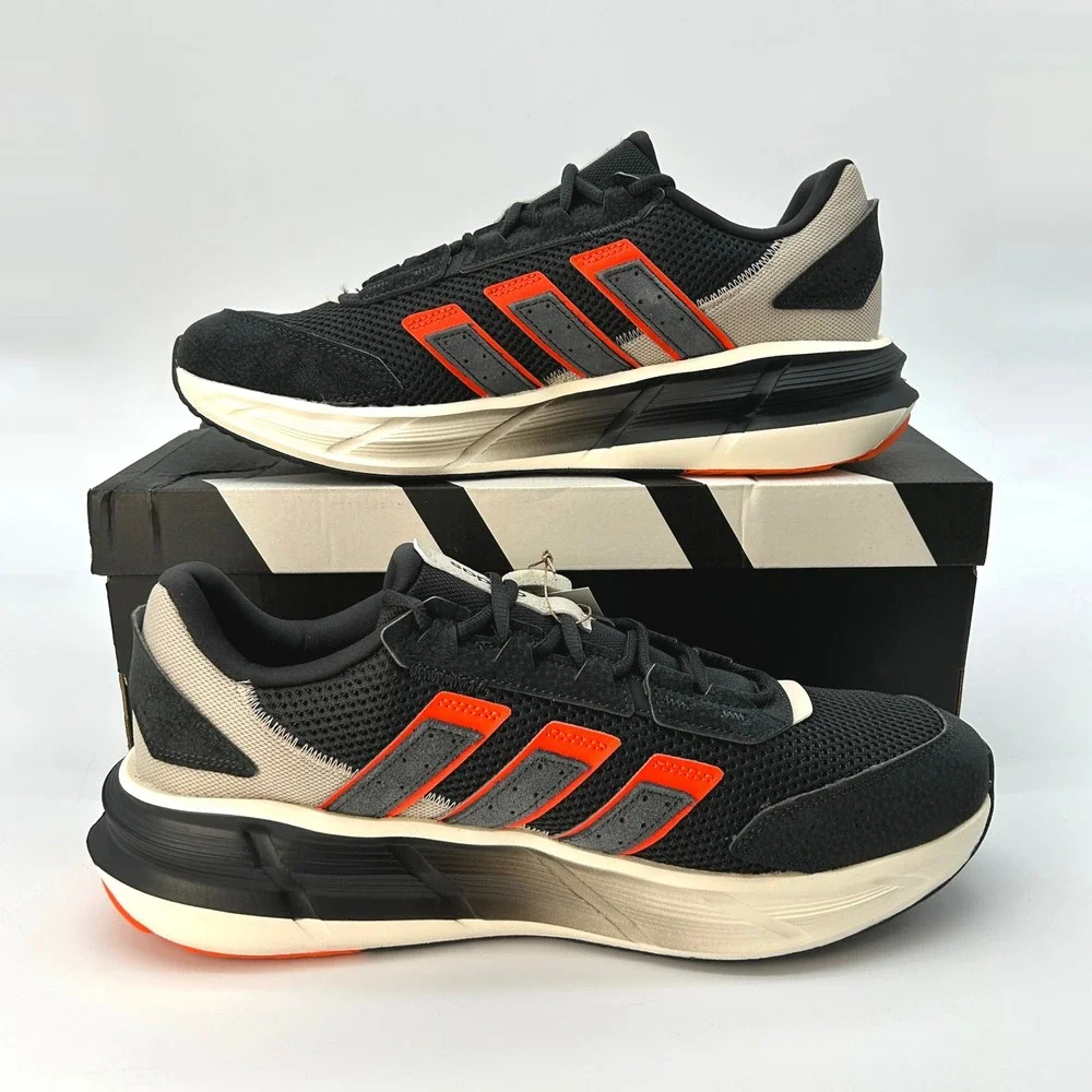 adidas Astrastar Sz 11.5 Mens Sneakers Gray Orange Trainers Cloudfoam NEW JQ6077